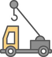 Crane Truck Line Filled Light Icon vector