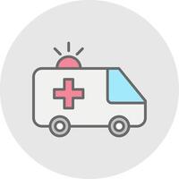 ambulancia línea lleno ligero icono vector