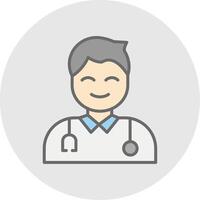 Male Doctor Line Filled Light Icon vector