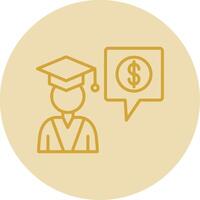 Business Education Line Yellow Circle Icon vector