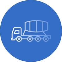 Cement Truck Flat Bubble Icon vector