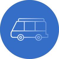 Minibus Flat Bubble Icon vector