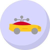 inteligente coche plano burbuja icono vector