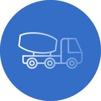 Cement Truck Flat Bubble Icon vector