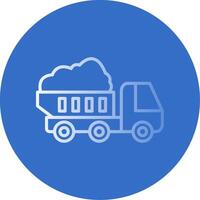 Dumper Truck Flat Bubble Icon vector