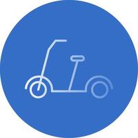 patada scooter plano burbuja icono vector