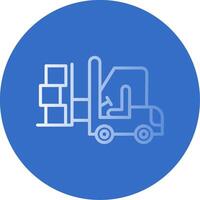 Forklift Flat Bubble Icon vector