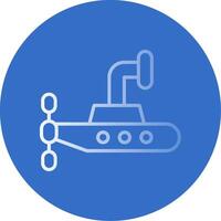 Submarine Flat Bubble Icon vector