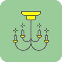 Chandelier Filled Yellow Icon vector