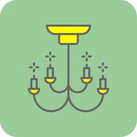 candelabro lleno amarillo icono vector