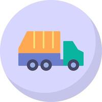 Garbage Truck Flat Bubble Icon vector