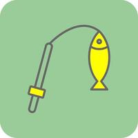 Fishing Filled Yellow Icon vector