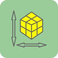 rubik lleno amarillo icono vector