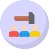 Team Building Flat Bubble Icon vector