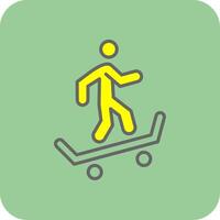 Skateboarding Filled Yellow Icon vector