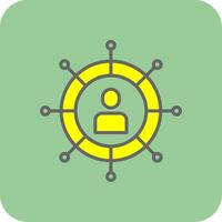 Social Network Filled Yellow Icon vector