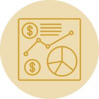 Financial Data Line Yellow Circle Icon vector