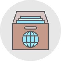 Global Archive Line Filled Light Icon vector