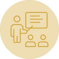 Training Courses Line Yellow Circle Icon vector