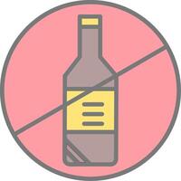 No alcohol línea lleno ligero icono vector