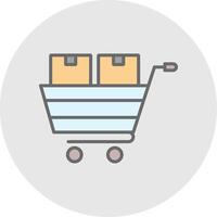 Cart Line Filled Light Icon vector