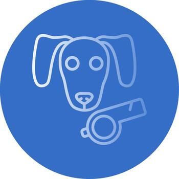 perro plano burbuja icono vector