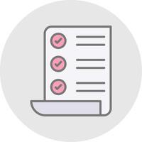 Shopping List Line Filled Light Icon vector