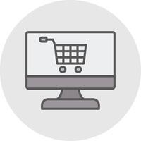 en línea lleno ligero compras línea lleno ligero icono vector