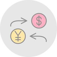 Currency Exchange Line Filled Light Icon vector