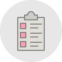 Survey List Line Filled Light Icon vector