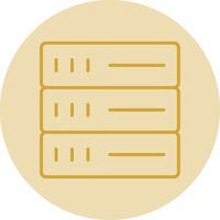 Database Line Yellow Circle Icon vector