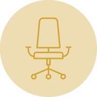 Office Chair Line Yellow Circle Icon vector