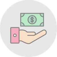 Receive Money Line Filled Light Icon vector