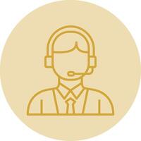 Customer Service Line Yellow Circle Icon vector