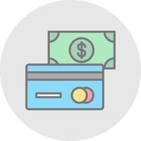 pago métodos línea lleno ligero icono vector