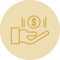 Payday Loan Line Yellow Circle Icon vector