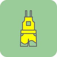 Dungarees Filled Yellow Icon vector