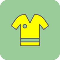 camisa lleno amarillo icono vector