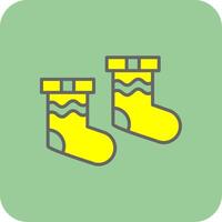 Socks Filled Yellow Icon vector
