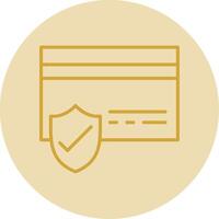 Secure Payments Line Yellow Circle Icon vector