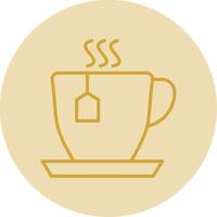 Cup Of Tea Line Yellow Circle Icon vector