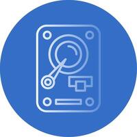 Hard Disk Drive Flat Bubble Icon vector