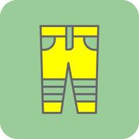 pantalones lleno amarillo icono vector