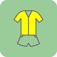 Jumpsuit Filled Yellow Icon vector