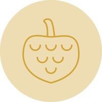 Cherimoya Line Yellow Circle Icon vector