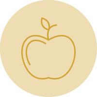 Apple Line Yellow Circle Icon vector