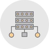 Data Structure Line Filled Light Icon vector