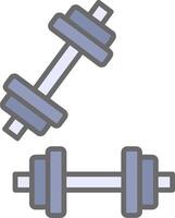 dumbell línea lleno ligero icono vector