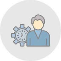 Working Hours Line Filled Light Icon vector