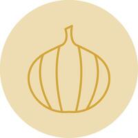 Garlic Line Yellow Circle Icon vector